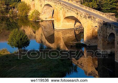 Medieval Bridge of San Vicente de la Sonsierra, Ebro river, La Rioja, Spain View Large Photo Image Stock Photograph - Medieval Bridge of San Vicente de la Sonsierra, Ebro river, La Rioja, Spain. Fotosearch