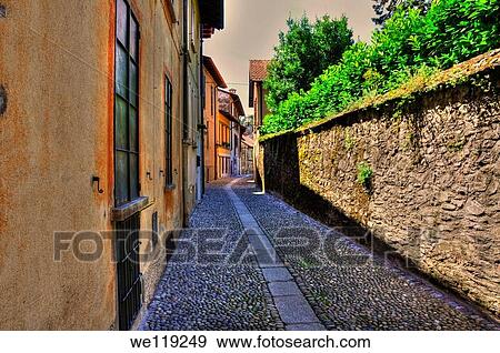 Old colorful stone alley View Large Photo Image Stock Photo - Old colorful stone alley. Fotosearch