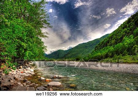 River and rocks in long exposure View Large Photo Image Stock Photograph - River and rocks in long exposure. Fotosearch