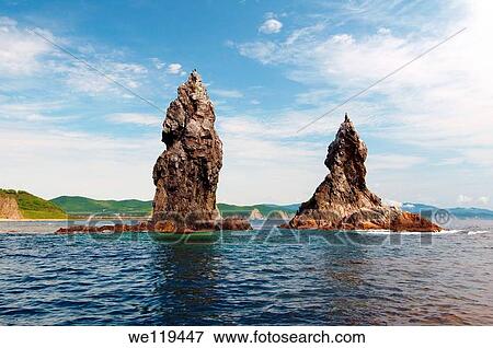 Rock - Two brothers Dalnegorsk city district, Japan sea, Far East, Primorsky Krai, Russian Federation View Large Photo Image Stock Photo - Rock - Two brothers Dalnegorsk city district, Japan sea, Far East, Primorsky Krai, Russian Federation. Fotosearch