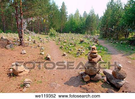 Stones of fulfillment of desires, stone garden Arshan, Tunkinsky District, Republic of Buryatia, Siberia, Russian Federation View Large Photo Image Stock Image - Stones of fulfillment of desires, stone garden Arshan, Tunkinsky District, Republic of Buryatia, Siberia, Russian Federation. Fotosearch