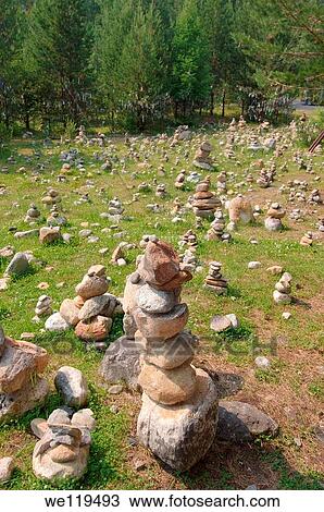 Stones of fulfillment of desires, stone garden Arshan, Tunkinsky District, Republic of Buryatia, Siberia, Russian Federation View Large Photo Image Stock Image - Stones of fulfillment of desires, stone garden Arshan, Tunkinsky District, Republic of Buryatia, Siberia, Russian Federation. Fotosearch