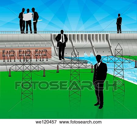 Architects discussing a blueprint on a dam View Large Photo Image Stock Photo - Architects discussing a blueprint on a dam. Fotosearch