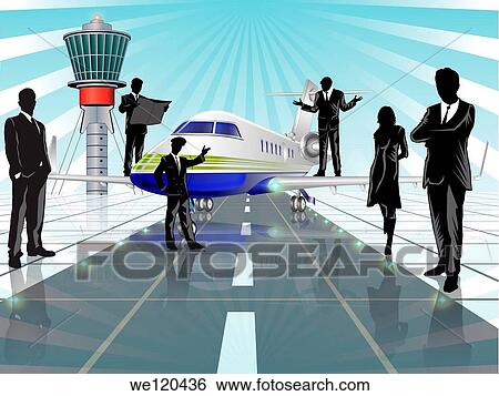 Stock Photograph - Business executives at an airport. Fotosearch
