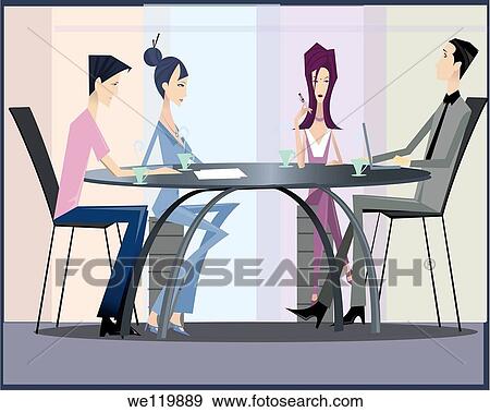 Stock Photo - Business executives in a meeting. Fotosearch