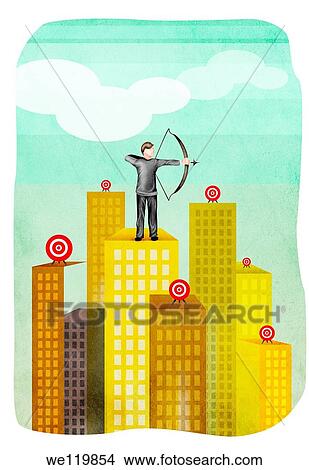 Businessman aiming with a bow and arrow View Large Photo Image Picture - Businessman aiming with a bow and arrow. Fotosearch