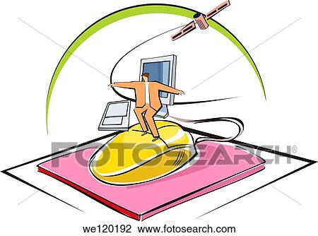 Businessman surfing on a computer mouse View Large Photo Image Stock Image - Businessman surfing on a computer mouse. Fotosearch