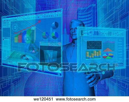 Businessman using virtual screens for financial activities View Large Photo Image Stock Image - Businessman using virtual screens for financial activities. Fotosearch