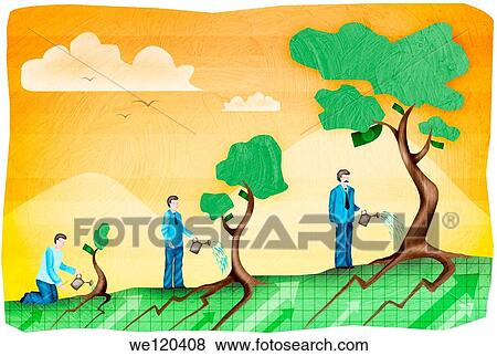 Businessman watering a money tree View Large Photo Image Stock Photo - Businessman watering a money tree. Fotosearch