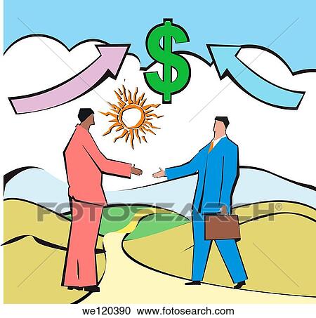 Businessmen shaking hands in front of dollar sign View Large Photo Image Stock Image - Businessmen shaking hands in front of dollar sign. Fotosearch