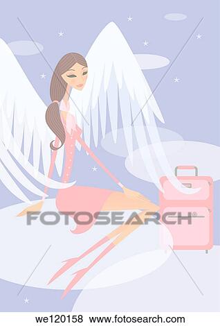 Businesswoman sitting with her luggage View Large Photo Image Stock Photo - Businesswoman sitting with her luggage. Fotosearch