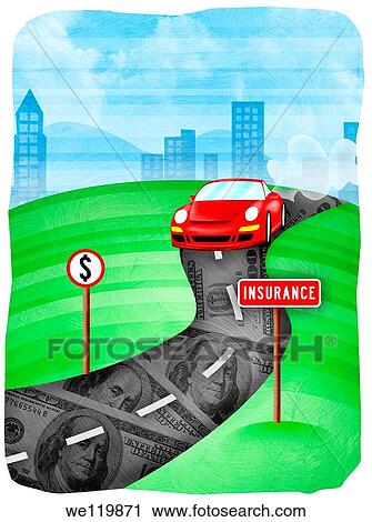 Car moving on a road of money View Large Photo Image Stock Image - Car moving on a road of money. Fotosearch