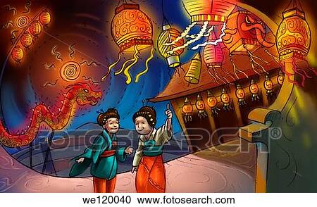 Chinese Lantern Festival celebration View Large Photo Image Stock Image - Chinese Lantern Festival celebration. Fotosearch