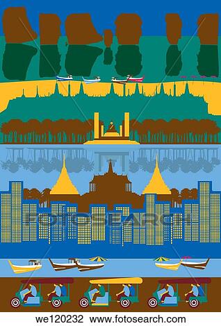 City with montage of landmarks, Bangkok, Thailand View Large Photo Image Stock Image - City with montage of landmarks, Bangkok, Thailand. Fotosearch