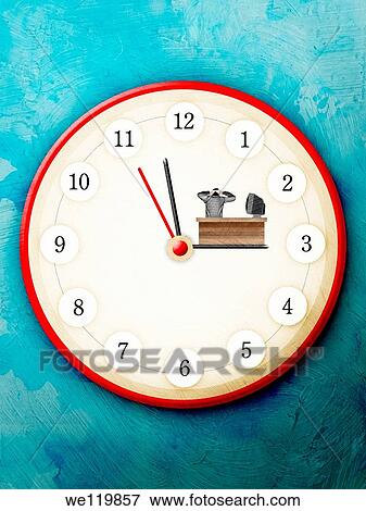 Stock Photo - Close-up of a wall clock. Fotosearch