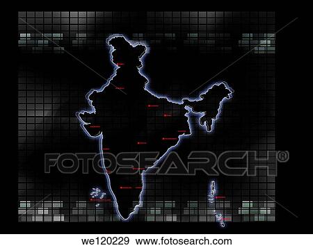 Close-up of map of India View Large Photo Image Stock Photo - Close-up of map of India. Fotosearch