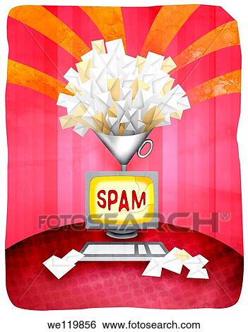 Close-up of spam mails with desktop PC View Large Photo Image Stock Photograph - Close-up of spam mails with desktop PC. Fotosearch