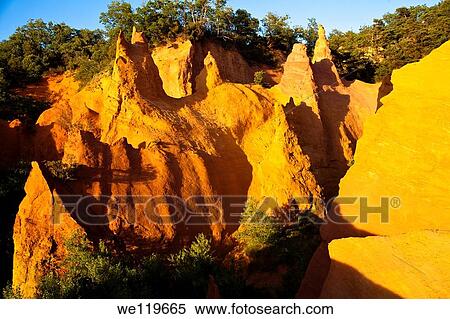 Stock Photography - Colorado Provencal, near of Rustrel, Vaucluse, Provence, France. Fotosearch