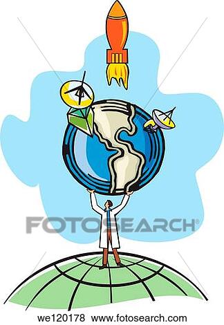 Conceptual image of scientist holding the earth View Large Photo Image Stock Photo - Conceptual image of scientist holding the earth. Fotosearch