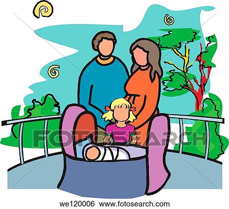 Couple with their two children in a park View Large Photo Image Stock Photograph - Couple with their two children in a park. Fotosearch
