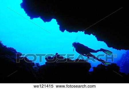 Diver in sea caves Kadavu, Fiji View Large Photo Image Stock Photography - Diver in sea caves Kadavu, Fiji. Fotosearch