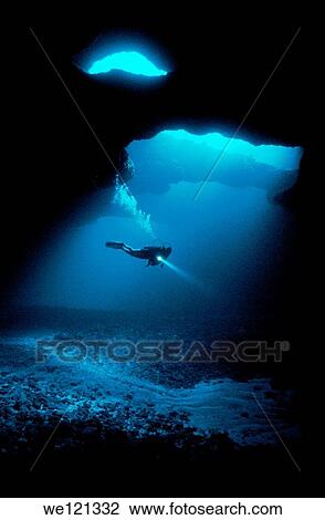 Diver in the Cathedral Sea Cave, discovered in 2001 It´s one of the largest in the South Pacific Tonga View Large Photo Image Stock Image - Diver in the Cathedral Sea Cave, discovered in 2001 It´s one of the largest in the South Pacific Tonga. Fotosearch