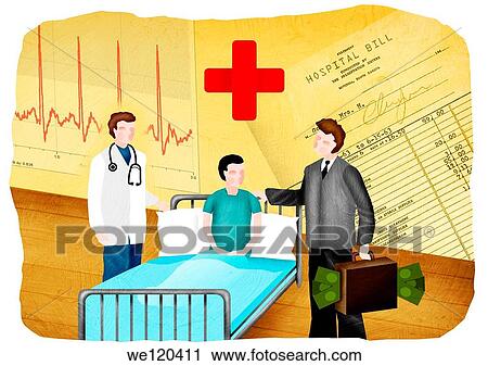 Doctor and a medical insurance agent with a patient in a hospital View Large Photo Image Stock Image - Doctor and a medical insurance agent with a patient in a hospital. Fotosearch