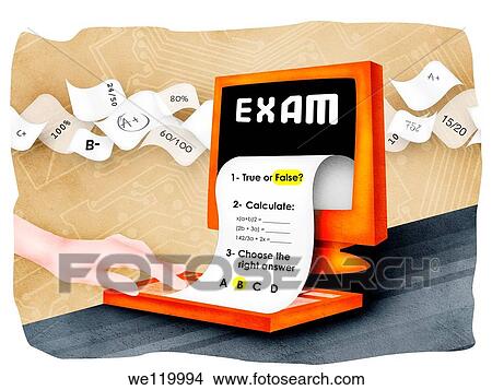 Exam paper with desktop PC View Large Photo Image Picture - Exam paper with desktop PC. Fotosearch