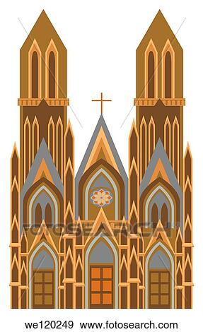 Facade of a cathedral, Cologne, Germany View Large Photo Image Stock Photo - Facade of a cathedral, Cologne, Germany. Fotosearch