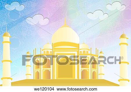 Picture - Facade of a mausoleum, Taj Mahal, Agra, Uttar Pradesh, India. Fotosearch