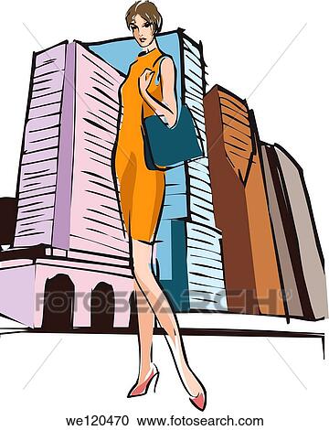 Stock Image - Fashion model posing. Fotosearch