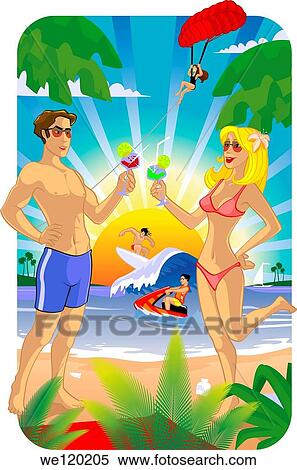 Friends enjoying vacations on the beach View Large Photo Image Stock Photography - Friends enjoying vacations on the beach. Fotosearch