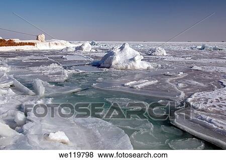 Frozen Black Sea, a rare phenomenon, occured in 1977 for the last time, Odessa, Ukraine, Eastern Europe View Large Photo Image Stock Photo - Frozen Black Sea, a rare phenomenon, occured in 1977 for the last time, Odessa, Ukraine, Eastern Europe. Fotosearch