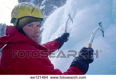 Ice climber Canmore, Alberta, Canada View Large Photo Image Picture - Ice climber Canmore, Alberta, Canada. Fotosearch