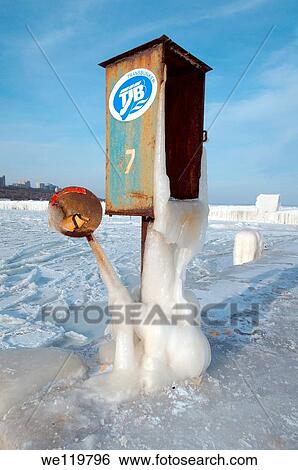 Icy pier, frozen Black Sea, a rare phenomenon, last time it occured in 1977, Odessa, Ukraine, Eastern Europe View Large Photo Image Stock Photograph - Icy pier, frozen Black Sea, a rare phenomenon, last time it occured in 1977, Odessa, Ukraine, Eastern Europe. Fotosearch