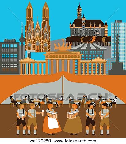 Illustration showing top tourist attractions in Germany View Large Photo Image Stock Image - Illustration showing top tourist attractions in Germany. Fotosearch