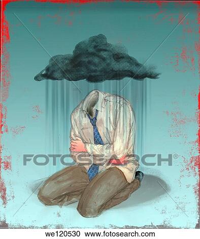 Illustrative image of businessman getting wet in rain representing unemployment View Large Photo Image Stock Image - Illustrative image of businessman getting wet in rain representing unemployment. Fotosearch