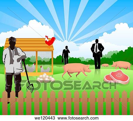 Illustrative representation of poultry business View Large Photo Image Stock Image - Illustrative representation of poultry business. Fotosearch