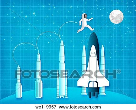Stock Photo - Illustrative representation showing astronautical development. Fotosearch