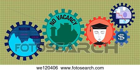 Illustrative representation showing the downfall in employment due to recession View Large Photo Image Stock Photograph - Illustrative representation showing the downfall in employment due to recession. Fotosearch