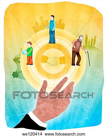 Insurance cover hand reaching for human life cycle View Large Photo Image Picture - Insurance cover hand reaching for human life cycle. Fotosearch