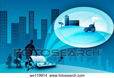 Picture - Investors investing money for agriculture. Fotosearch