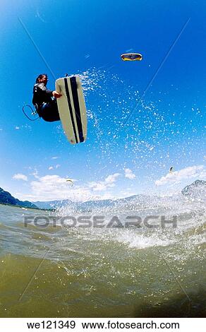 Stock Photo - Kite surfer Squamish British Columbia Canada. Fotosearch