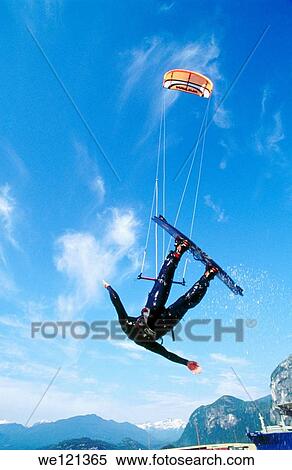 Stock Photography - Kite surfer Squamish British Columbia Canada. Fotosearch