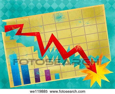 Line graph showing economy crash View Large Photo Image Stock Photography - Line graph showing economy crash. Fotosearch