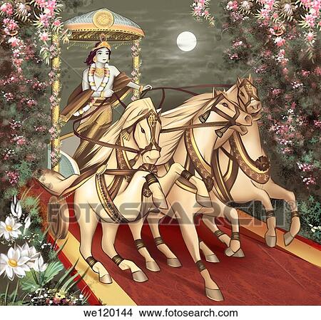 Lord Krishna riding a chariot View Large Photo Image Picture - Lord Krishna riding a chariot. Fotosearch