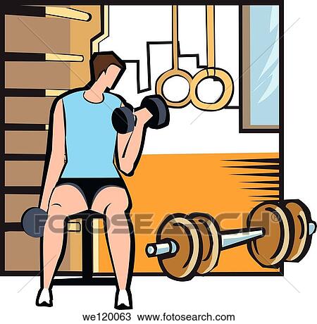 Man exercising with a dumbbell View Large Photo Image Stock Image - Man exercising with a dumbbell. Fotosearch