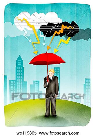 Man holding umbrella in storm View Large Photo Image Stock Photography - Man holding umbrella in storm. Fotosearch