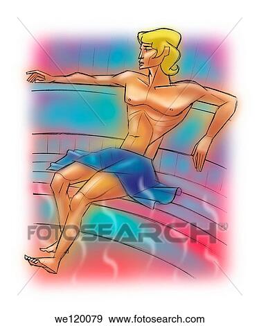 Man taking a sauna bath View Large Photo Image Stock Photo - Man taking a sauna bath. Fotosearch