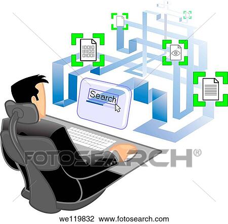 Man using a computer to do online search View Large Photo Image Stock Image - Man using a computer to do online search. Fotosearch